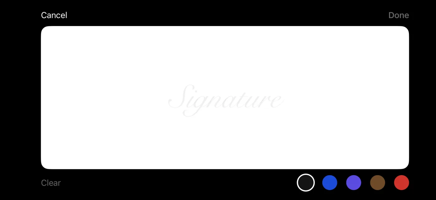 eSign's landscape signing pad